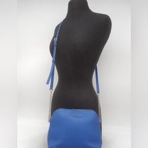 Michael Kors Cindy Royal Blue Saffiano Leather Dome Crossbody Handbag Purse